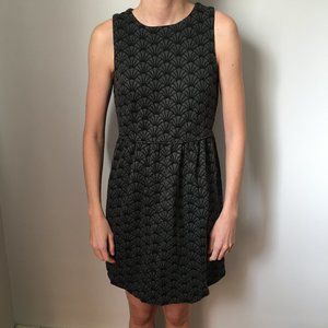 LOFT Textured Jacquard Scallop Dress
